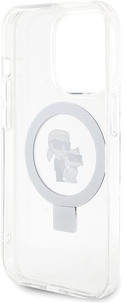 Handyhülle Karl Lagerfeld Ringstand Karl and Choupette MagSafe Back Cover für iPhone 15 Pro Weiß ...