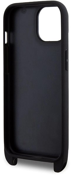 Telefon tok Karl Lagerfeld Saffiano Crossbody Metal Ikonik iPhone 15 fekete tok ...