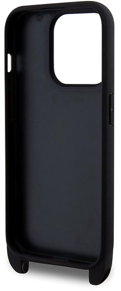 Telefon tok Karl Lagerfeld Saffiano Crossbody Metal Ikonik iPhone 15 Pro fekete tok ...