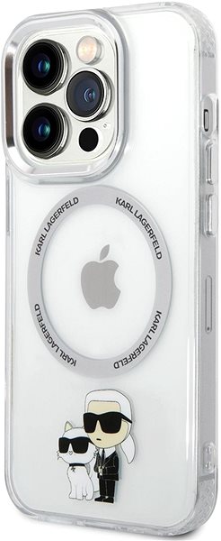 Telefon tok Karl Lagerfeld IML Karl and Choupette NFT iPhone 14 Pro átlátszó MagSafe hátlap tok ...