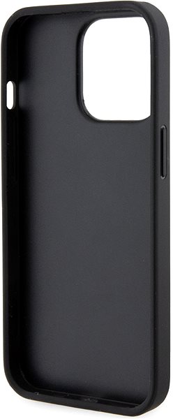 Telefon tok Karl Lagerfeld Saffiano Card Slot Metal Signature iPhone 13 Pro fekete hátlap tok ...