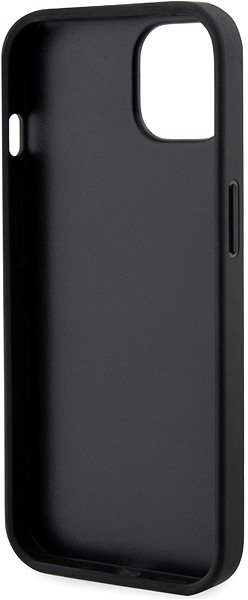 Handyhülle Karl Lagerfeld Saffiano Card Slot Metal Signature Back Cover für iPhone 14 Black ...