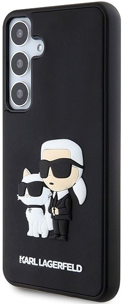 Handyhülle Karl Lagerfeld 3D Rubber Karl und Choupette Back Cover für Samsung Galaxy S24 Schwarz ...