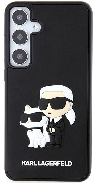 Handyhülle Karl Lagerfeld 3D Rubber Karl und Choupette Back Cover für Samsung Galaxy S24 Schwarz ...