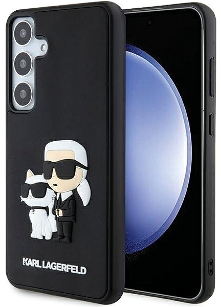 Handyhülle Karl Lagerfeld 3D Rubber Karl und Choupette Back Cover für Samsung Galaxy S24+ Schwarz ...