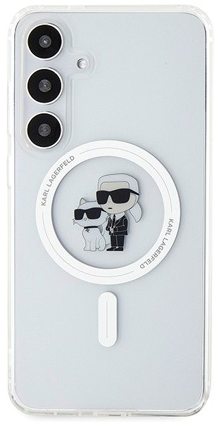 Telefon tok Karl Lagerfeld IML Glitter Karl and Choupette Samsung Galaxy S24+ átlátszó MagSafe tok ...