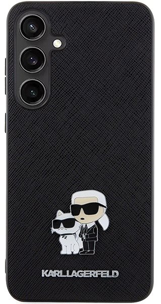 Telefon tok Karl Lagerfeld PU Saffiano Metal Karl and Choupette Samsung Galaxy S24 fekete tok ...