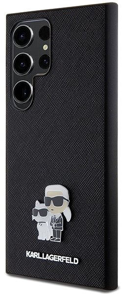 Telefon tok Karl Lagerfeld PU Saffiano Metal Karl and Choupette Samsung Galaxy S24 Ultra fekete tok ...