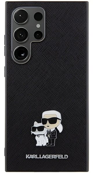 Handyhülle Karl Lagerfeld PU Saffiano Metal Karl und Choupette Back Cover für Samsung Galaxy S24 Ultra B ...