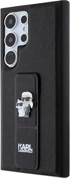 Telefon tok Karl Lagerfeld Saffiano Grip Stand Metal Logo Samsung Galaxy S24 Ultra fekete tok ...