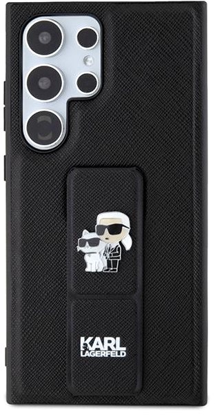 Kryt na mobil Karl Lagerfeld Saffiano Grip Stand Metal Logo Zadný Kryt na Samsung Galaxy S24 Ultra Black ...