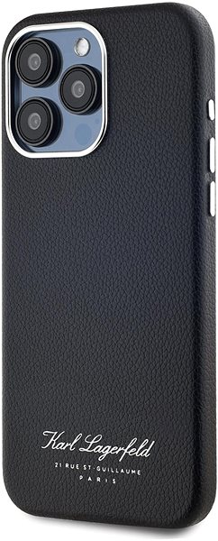 Handyhülle Karl Lagerfeld Grained PU Hotel RSG Backcover für das iPhone 15 Pro Max Black ...