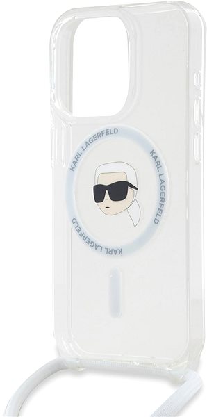 Handyhülle Karl Lagerfeld IML Crossbody Karl Head MagSafe Backcover für das iPhone 15 Pro Max Transparent ...