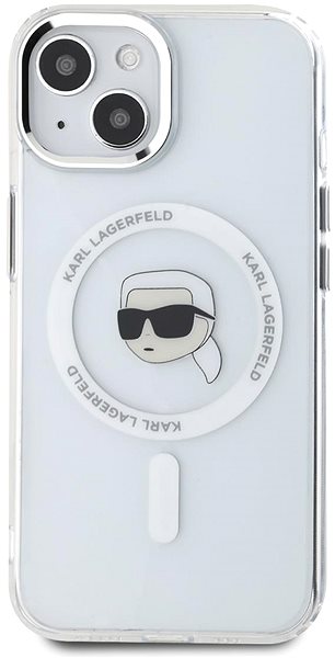 Handyhülle Karl Lagerfeld IML Head Metal Frame MagSafe Backcover für das iPhone 15 Transparent ...