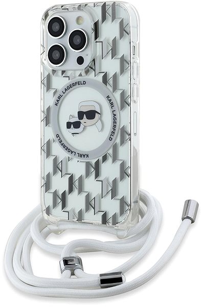 Handyhülle Karl Lagerfeld IML Monogram Crossbody K&CH Heads MagSafe Back Cover für das iPhone 13 Pro Max Transparen ...