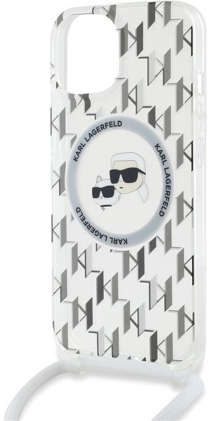 Telefon tok Karl Lagerfeld IML Monogram Crossbody K&CH Heads MagSafe iPhone 14 átlátszó tok ...