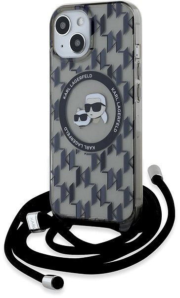 Handyhülle Karl Lagerfeld IML Monogram Crossbody K&CH Heads MagSafe Backcover für das iPhone 15 Black ...