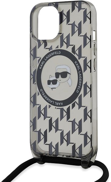 Handyhülle Karl Lagerfeld IML Monogram Crossbody K&CH Heads MagSafe Backcover für das iPhone 15 Black ...