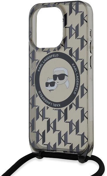 Handyhülle Karl Lagerfeld IML Monogram Crossbody K&CH Heads MagSafe Backcover für das iPhone 15 Pro black ...