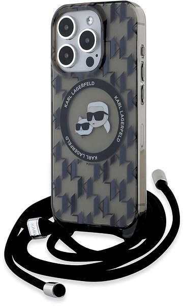 Handyhülle Karl Lagerfeld IML Monogram Crossbody K&CH Heads MagSafe Backcover für das iPhone 15 Pro Max Black ...