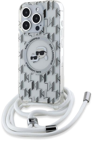 Handyhülle Karl Lagerfeld IML Monogram Crossbody K&CH Heads MagSafe Backcover für das iPhone 15 Pro Transparent ...