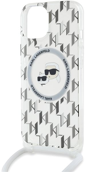 Handyhülle Karl Lagerfeld IML Monogram Crossbody K&CH Heads MagSafe Back Cover für das iPhone 15 Transparent ...