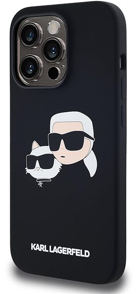 Handyhülle Karl Lagerfeld Liquid Silicone Double Heads MagSafe Back Cover für das iPhone 14 Pro Black ...