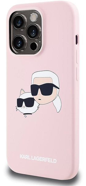 Handyhülle Karl Lagerfeld Liquid Silicone Double Heads MagSafe Back Cover für das iPhone 14 Pro Pink ...