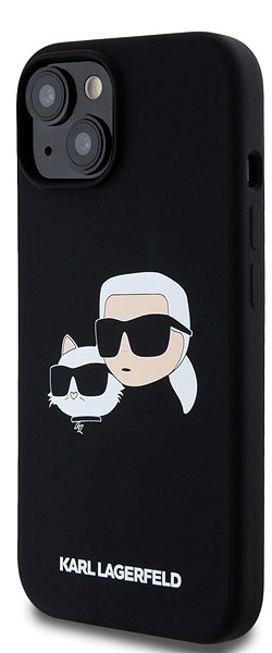 Handyhülle Karl Lagerfeld Liquid Silicone Double Heads MagSafe Back Cover für das iPhone 15 Black ...
