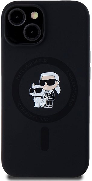 Handyhülle Karl Lagerfeld Liquid Silicone Karl and Choupette MagSafe Backcover für das iPhone 14 Black ...