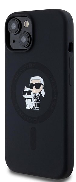 Handyhülle Karl Lagerfeld Liquid Silicone Karl and Choupette MagSafe Backcover für das iPhone 14 Black ...