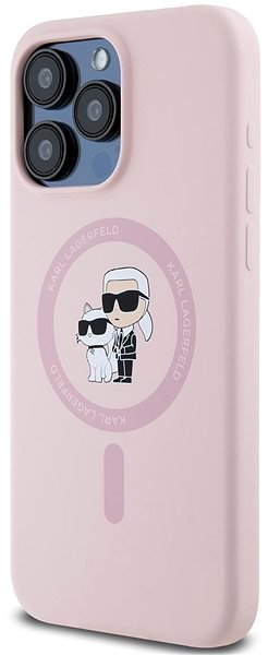 Handyhülle Karl Lagerfeld Liquid Silicone Karl and Choupette MagSafe Backcover für das iPhone 14 Pro Pink ...