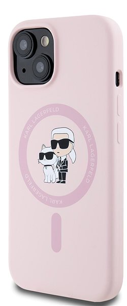 Handyhülle Karl Lagerfeld Liquid Silicone Karl und Choupette MagSafe Back Cover für iPhone 15 Pink ...