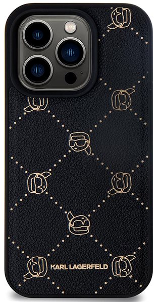 Handyhülle Karl Lagerfeld PU Karl Heads Pattern MagSafe Back Cover für das iPhone 15 Pro Black ...