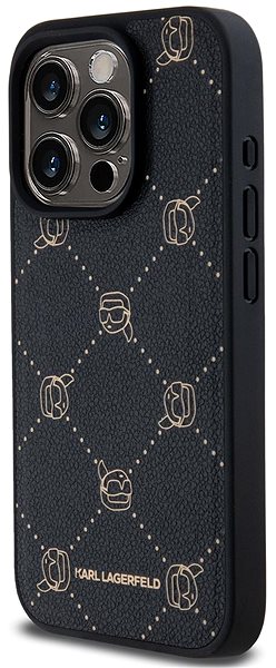 Handyhülle Karl Lagerfeld PU Karl Heads Pattern MagSafe Back Cover für das iPhone 15 Pro Black ...
