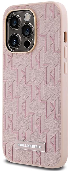 Handyhülle Karl Lagerfeld PU Leather Monogram Metal Logo MagSafe Backcover für das iPhone 14 Pro Pink ...