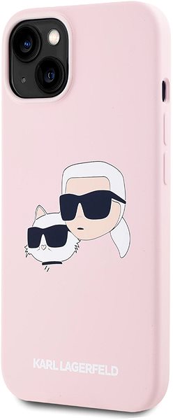 Handyhülle Karl Lagerfeld Liquid Silicone Double Heads MagSafe Backcover für das iPhone 14 Pink ...