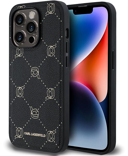 Kryt na mobil Karl Lagerfeld PU Karl Heads Pattern MagSafe Zadní Kryt pro iPhone 14 Pro Max Black ...
