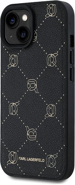 Telefon tok Karl Lagerfeld Karl Heads Pattern iPhone 15 MagSafe fekete PU tok ...