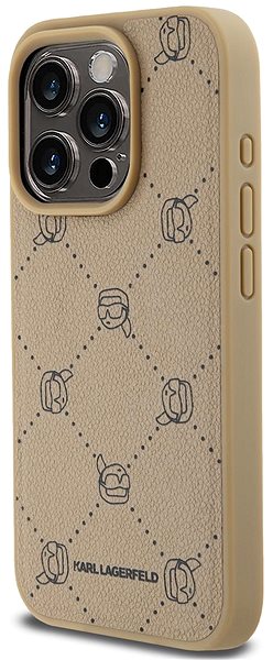 Handyhülle Karl Lagerfeld PU Karl Heads Pattern MagSafe Backcover für das iPhone 15 Pro Beige ...