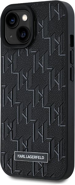 Telefon tok Karl Lagerfeld PU Leather Monogram Metal Logo iPhone 15 MagSafe fekete tok ...