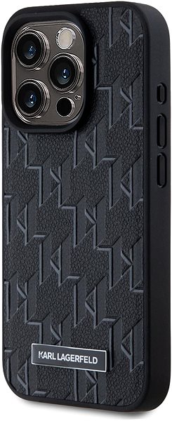 Handyhülle Karl Lagerfeld PU Leather Monogram Metal Logo MagSafe Backcover für das iPhone 15 Pro Max Black ...