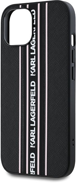 Handyhülle Karl Lagerfeld PU Saffiano Athleisure Stripe and Strap Backcover für das iPhone 15 Pink ...
