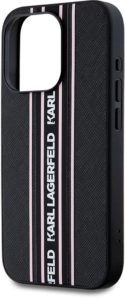 Handyhülle Karl Lagerfeld PU Saffiano Athleisure Stripe and Strap Backcover für das iPhone 15 Pro Max Pink ...