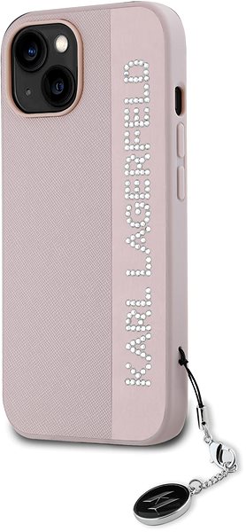 Handyhülle Karl Lagerfeld PU Saffiano Rhinestone Charm Backcover für das iPhone 14 Pink ...