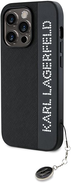 Handyhülle Karl Lagerfeld PU Saffiano Rhinestone Charm Backcover für das iPhone 14 Pro Black ...
