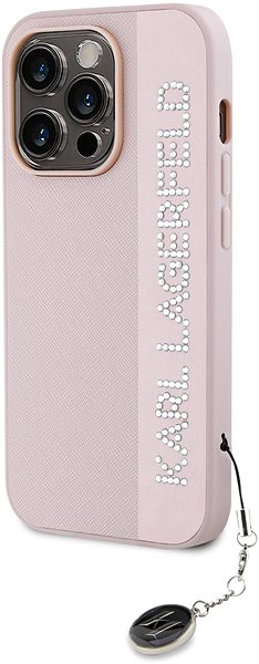 Handyhülle Karl Lagerfeld PU Saffiano Rhinestone Charm Backcover für das iPhone 14 Pro Pink ...
