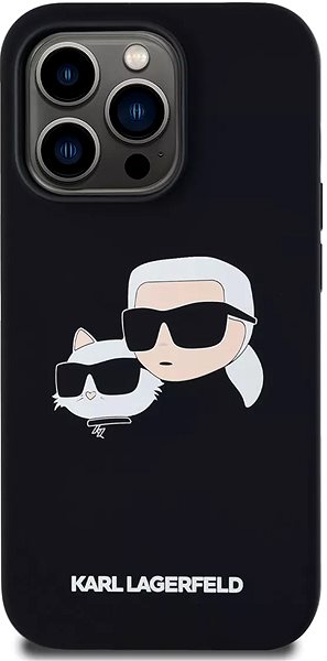 Handyhülle Karl Lagerfeld Liquid Silicone Double Heads MagSafe Backcover für das iPhone 14 Pro Max Black ...