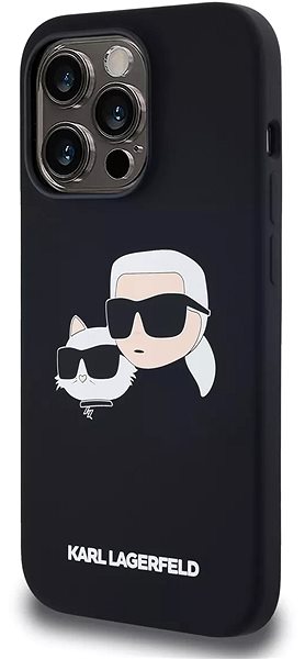 Handyhülle Karl Lagerfeld Liquid Silicone Double Heads MagSafe Backcover für das iPhone 14 Pro Max Black ...
