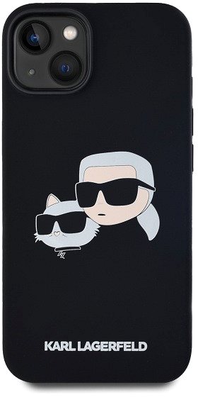 Telefon tok Karl Lagerfeld Liquid Silicone Double Heads iPhone 14 MagSafe fekete tok ...